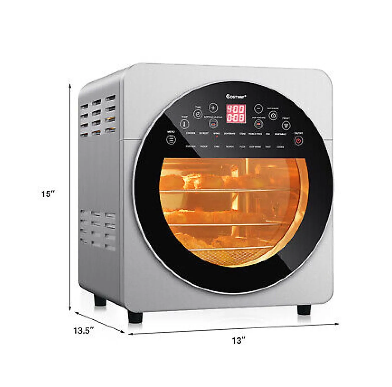 16-in-1 Air Fryer Oven 15.5 QT Toaster Oven Dehydrator Rotisserie w/ Accessories