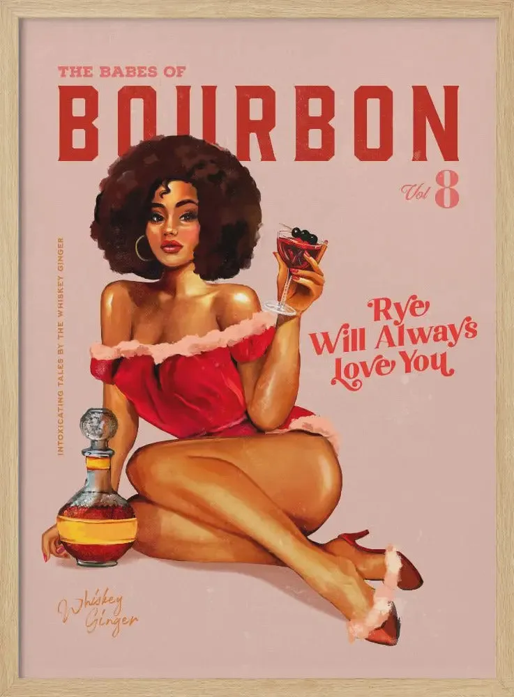 Babes of Bourbon Vol 8 Vintage Pinup Girl With Afro - Stretched Canvas, Poster or Fine Art Print