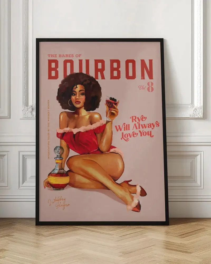 Babes of Bourbon Vol 8 Vintage Pinup Girl With Afro - Stretched Canvas, Poster or Fine Art Print