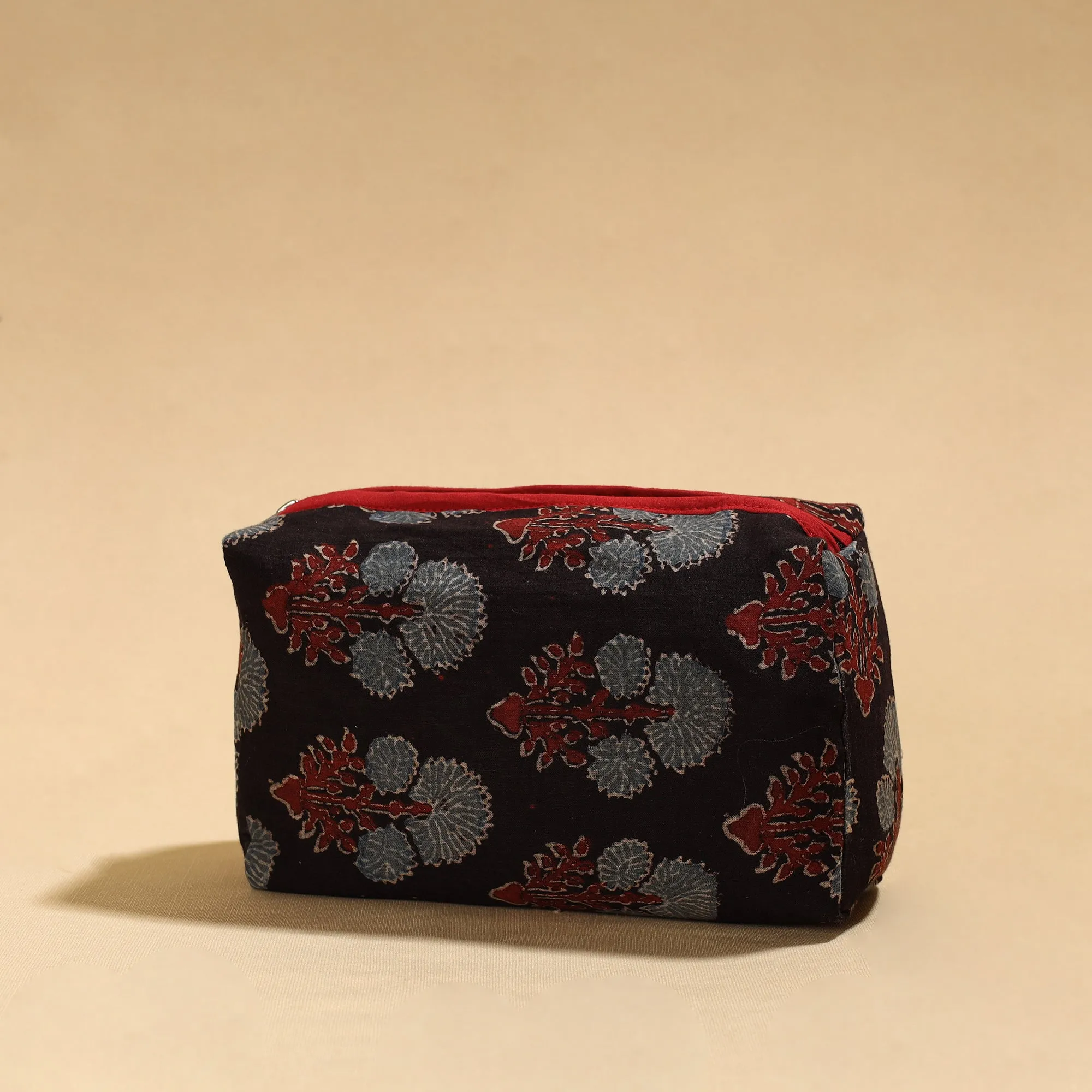 Black - Handmade cotton Toiletry Pouch 03
