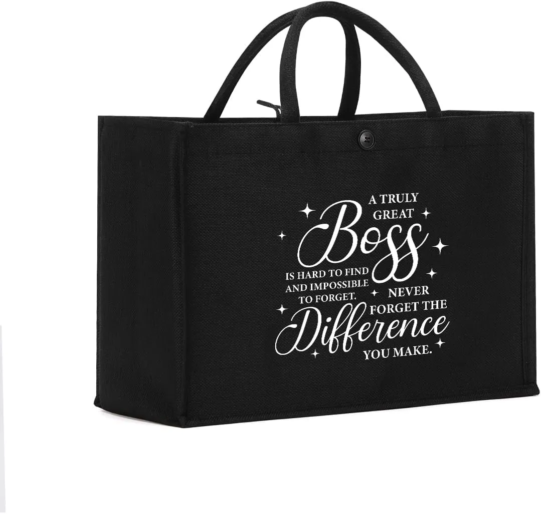 Canvas Tote Bag, Christmas Mothers Day Birthday Gifts for Female Woman Black