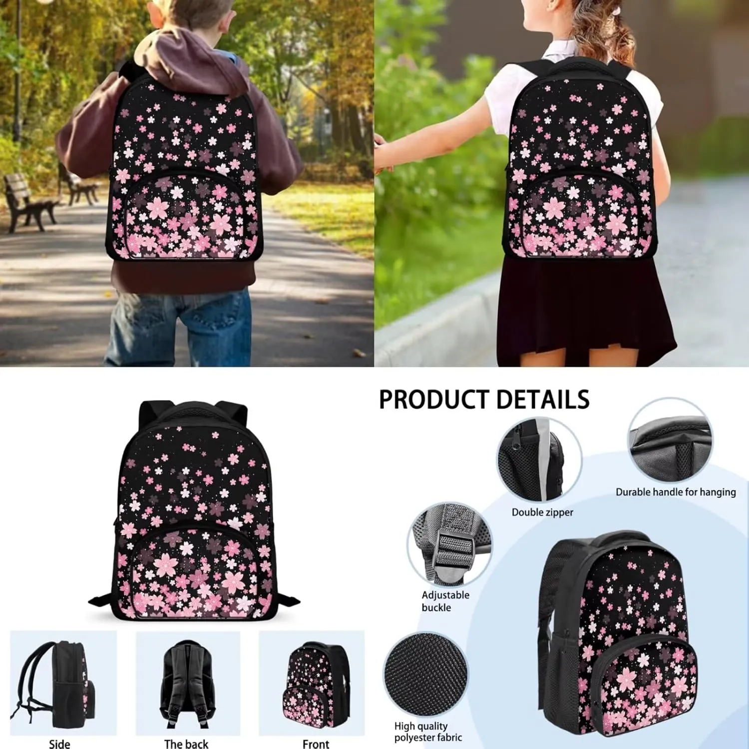 Cherry Backpack for Girls School Backpacks for Girls School Bag Elementary Kids Children 3pcs Backpack with Lunch Box & Pencil Case