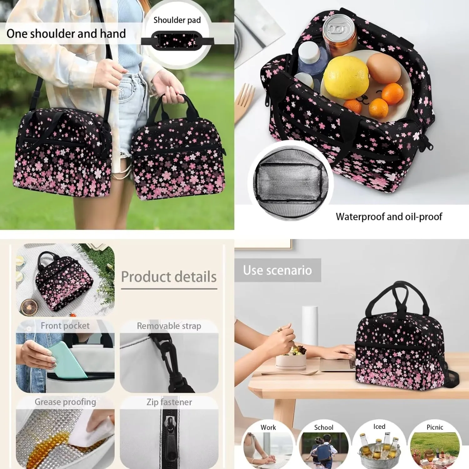 Cherry Backpack for Girls School Backpacks for Girls School Bag Elementary Kids Children 3pcs Backpack with Lunch Box & Pencil Case