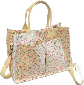 Cherry Tote Bag for Women Canvas Patched Purse Cute Shoulder Bag Multi-Pocket Satchel Handbag for work travel
