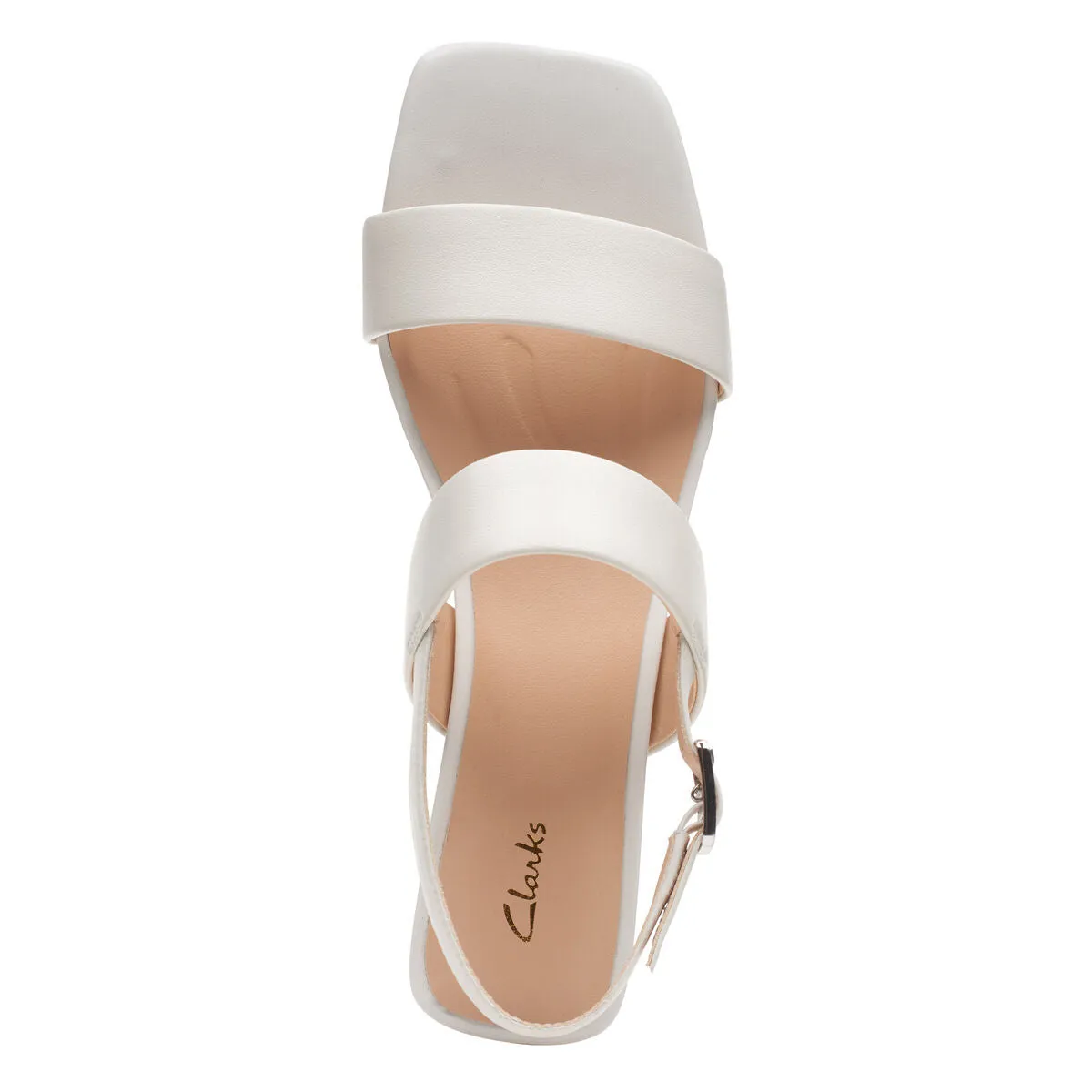 Clarks Women's Seren25 Strap Sandal White Leather 26164894