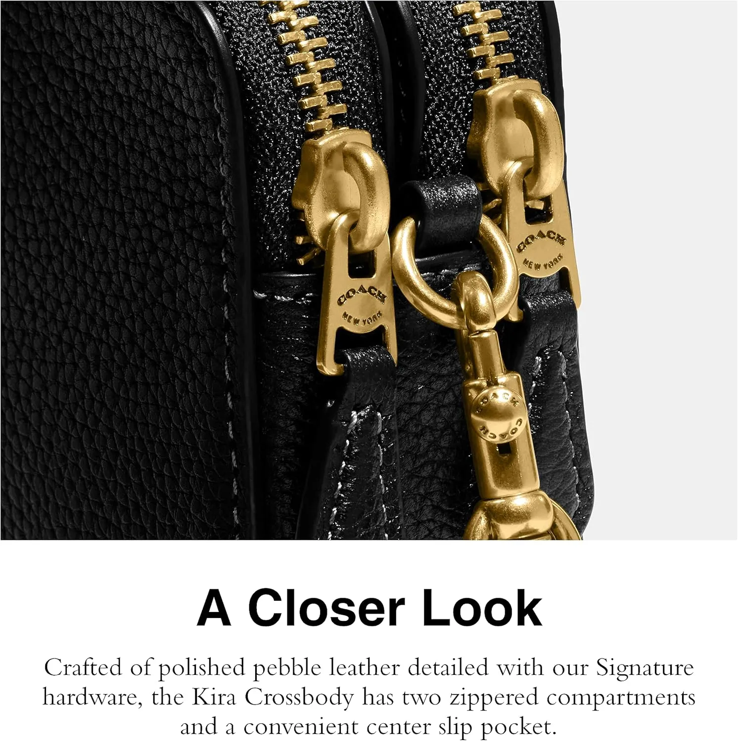 Coach Polished Pebble Leather Kira Crossbody