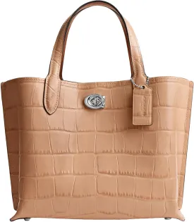 Coach Women's Embossed Croc Willow Tote 24