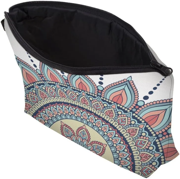 Deanfun Cosmetic Bag for Women, Mandala Flowers Waterproof Makeup Bags Roomy Toiletry Pouch Travel Accessories Gifts (50965)