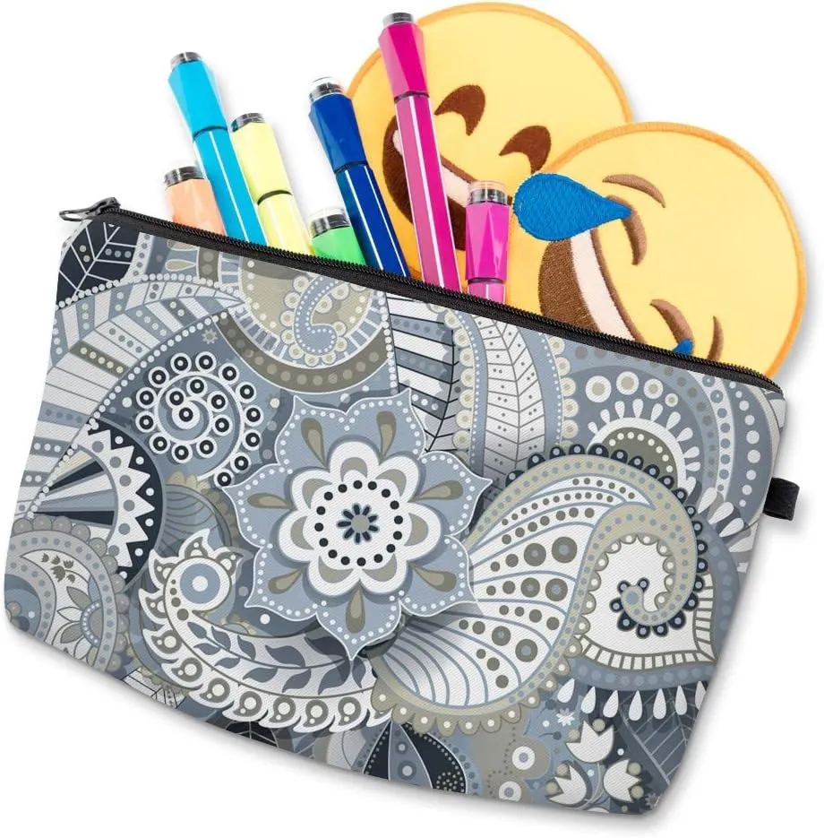 Deanfun Cosmetic Bag for Women, Mandala Flowers Waterproof Makeup Bags Roomy Toiletry Pouch Travel Accessories Gifts (51559)