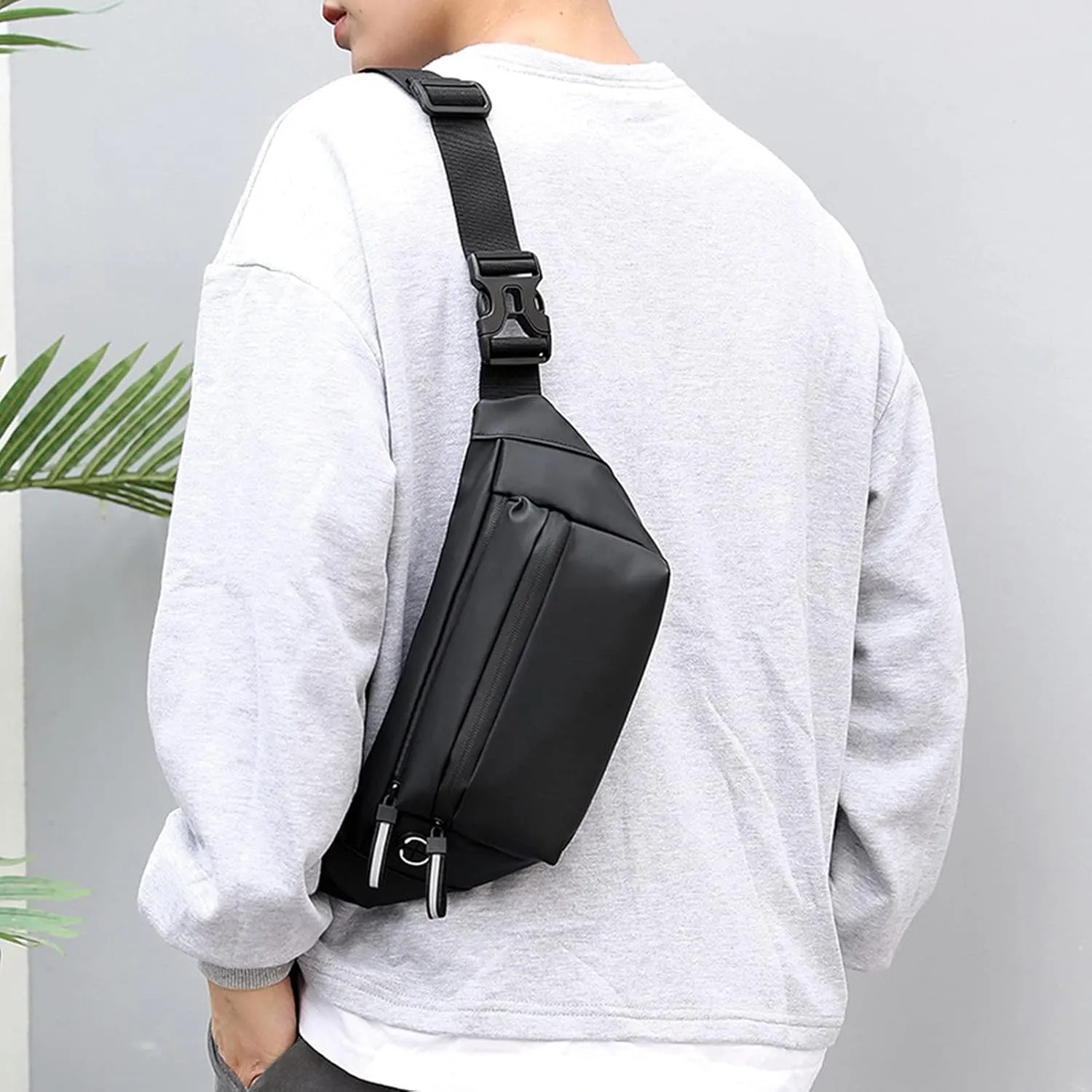 Fanny Pack Men Waterproof Belt BagChest Pack Male Waterproof Waist Bag Outdoor Sports Fanny Pack Men's Travel Shoulder Bags (Champagne)