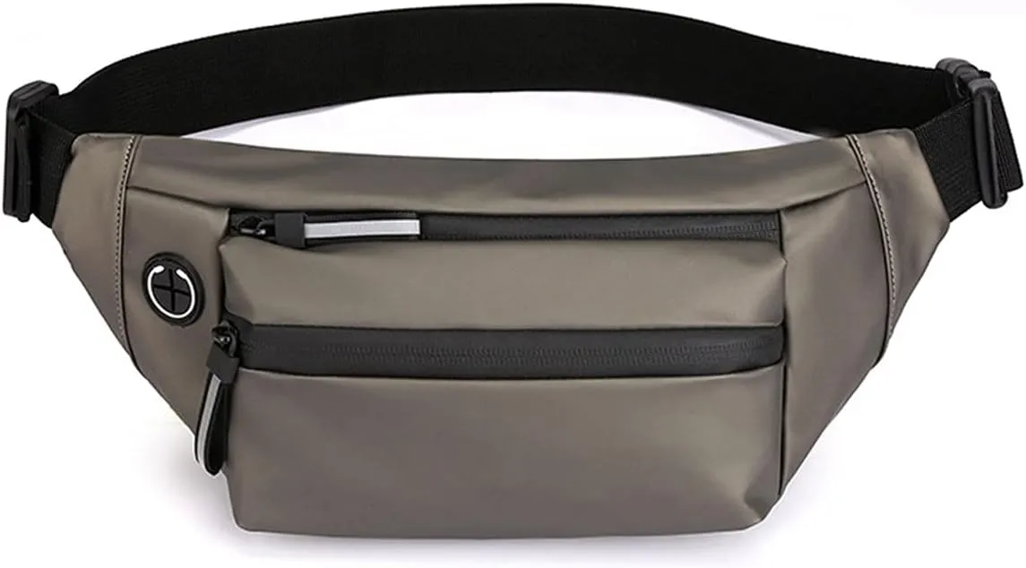 Fanny Pack Men Waterproof Belt BagChest Pack Male Waterproof Waist Bag Outdoor Sports Fanny Pack Men's Travel Shoulder Bags (Champagne)