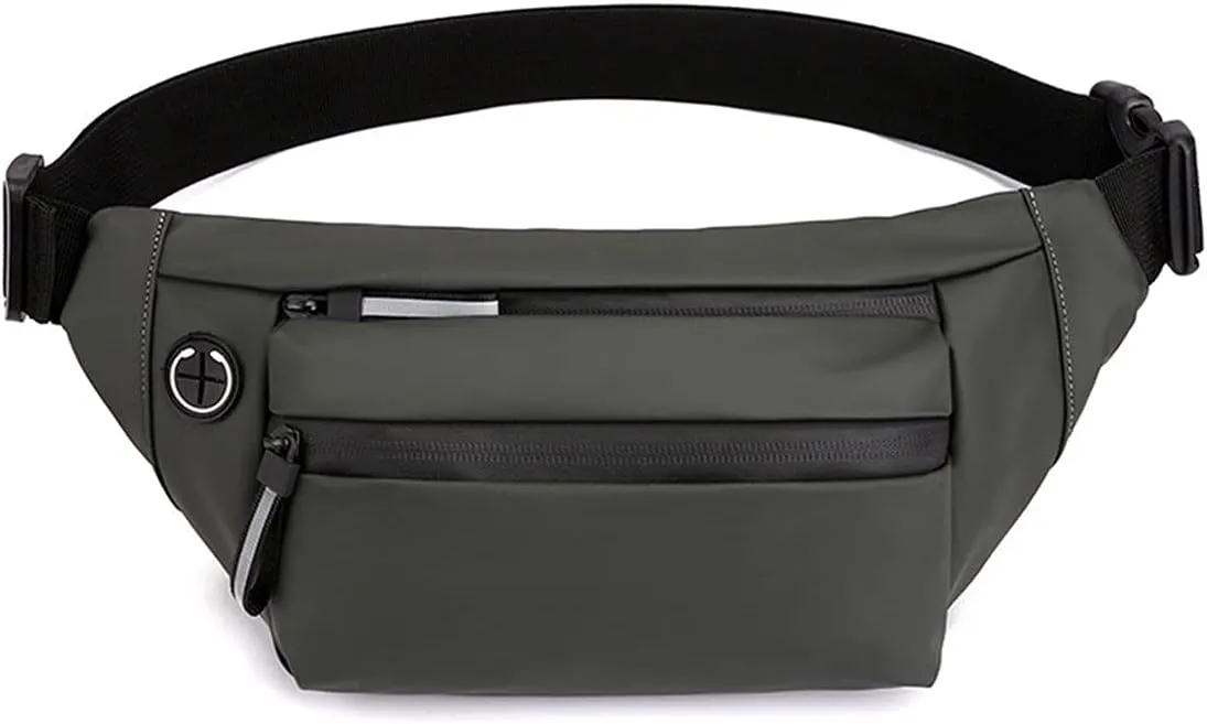 Fanny Pack Men Waterproof Belt BagChest Pack Male Waterproof Waist Bag Outdoor Sports Fanny Pack Men's Travel Shoulder Bags (Dark Grey)