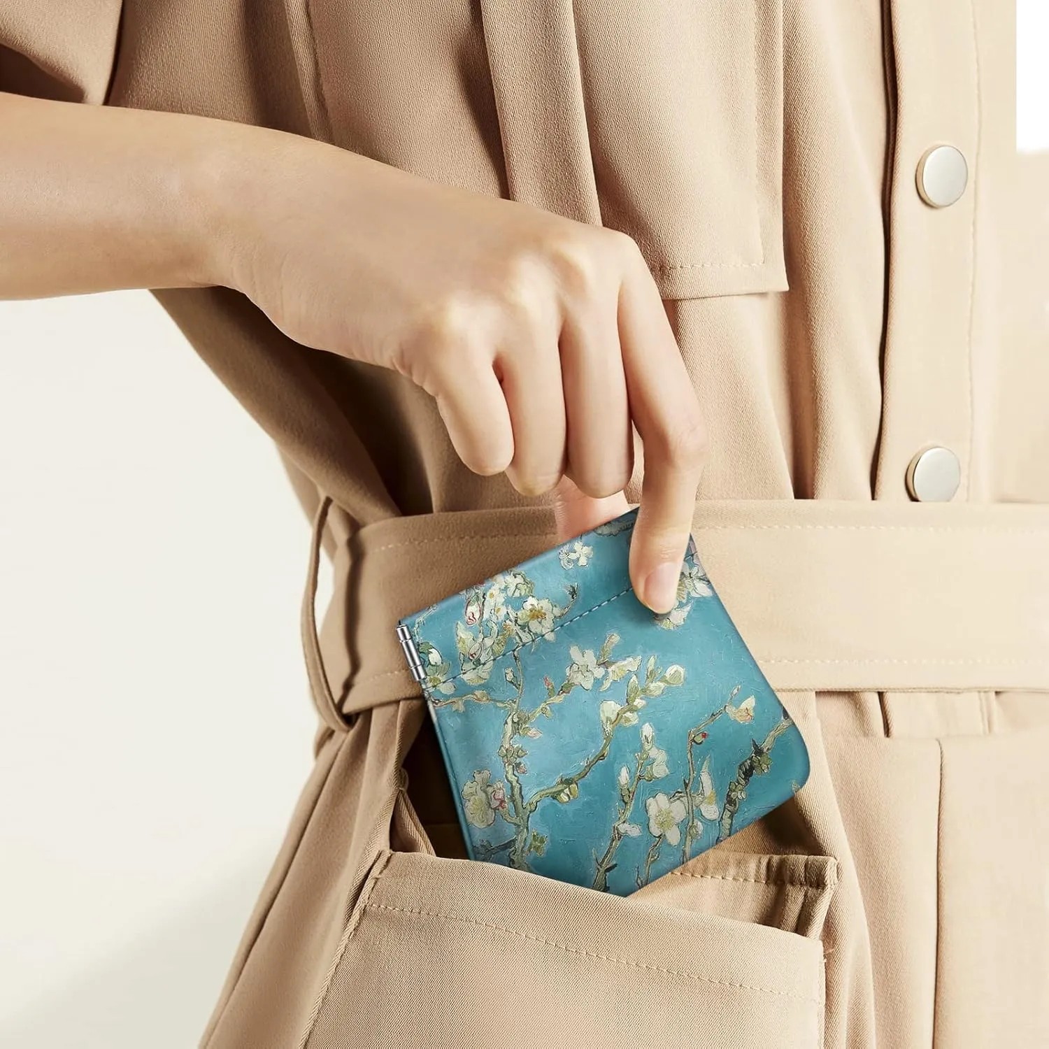 Fintie Squeeze Coin Purse, Fintie PU Leather Coin Pouch Change Holder for Woman (Blossom)