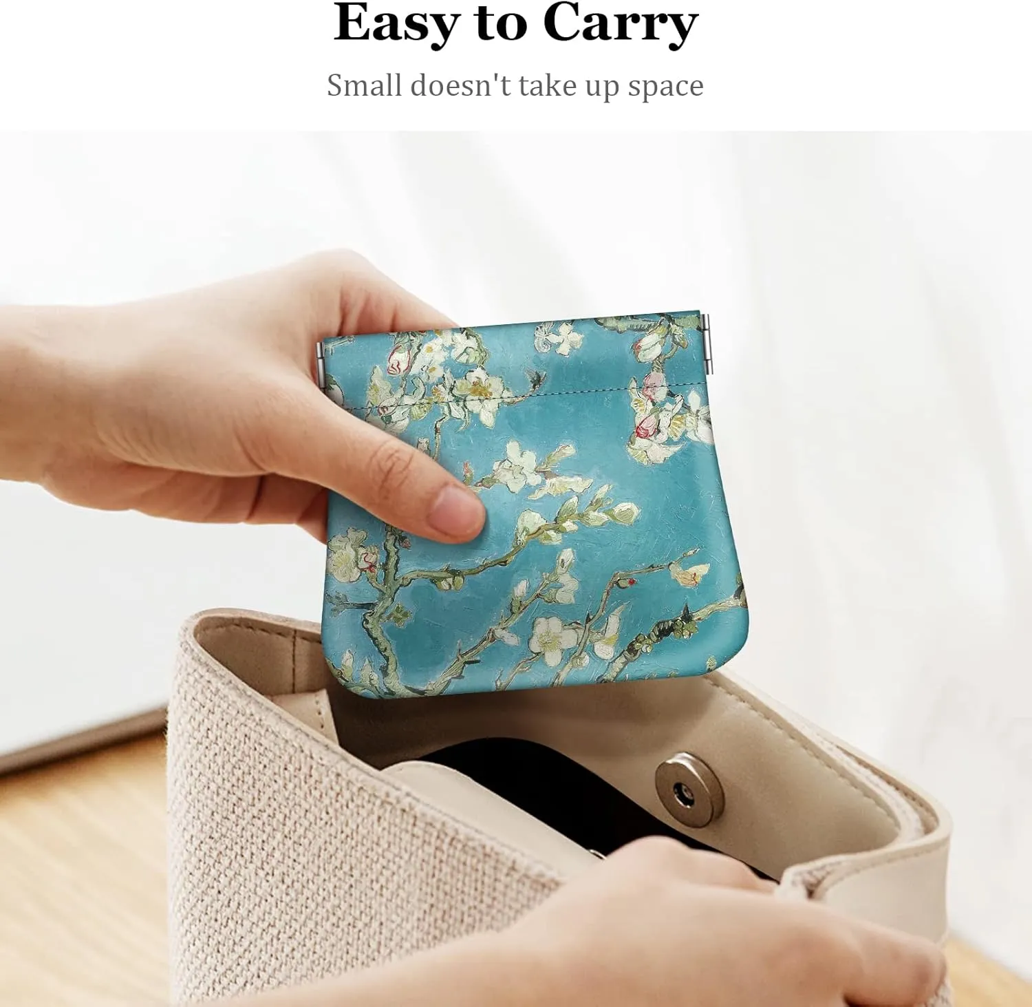 Fintie Squeeze Coin Purse, Fintie PU Leather Coin Pouch Change Holder for Woman (Blossom)