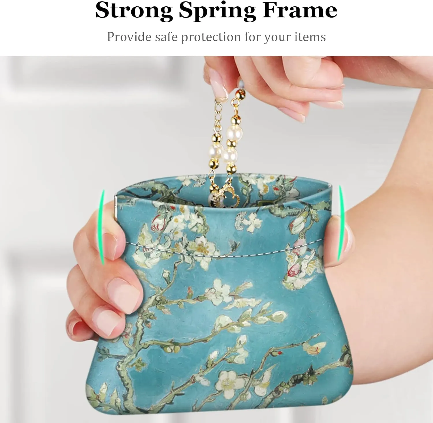 Fintie Squeeze Coin Purse, Fintie PU Leather Coin Pouch Change Holder for Woman (Blossom)