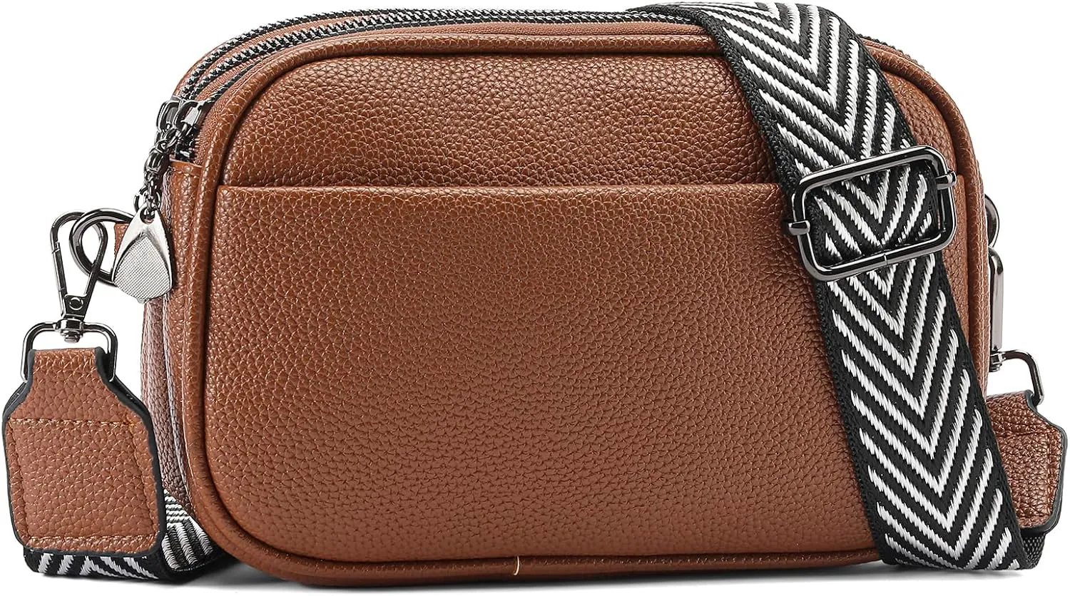 GAEKEAO Small Crossbody Bags for Women Vegan Leather Wide Strap Trendy Design Camera Bag Purse Shoulder Handbag Travel