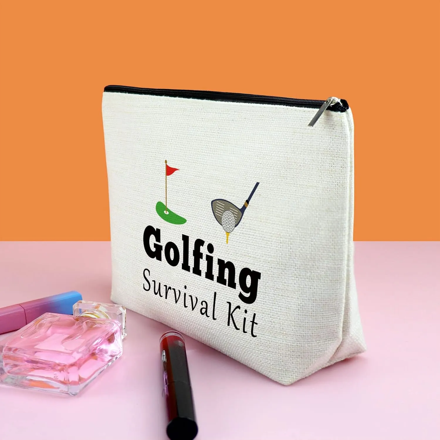 Golf Gifts for Women Golf Makeup Bag Gifts for Golf Lover Golfer Cosmetic Bags Golf Player Golf Team Gifts Travel Cosmetic Pouch for Friends Golfer Makeup Pouch Zipper Bag Christmas Birthday Present