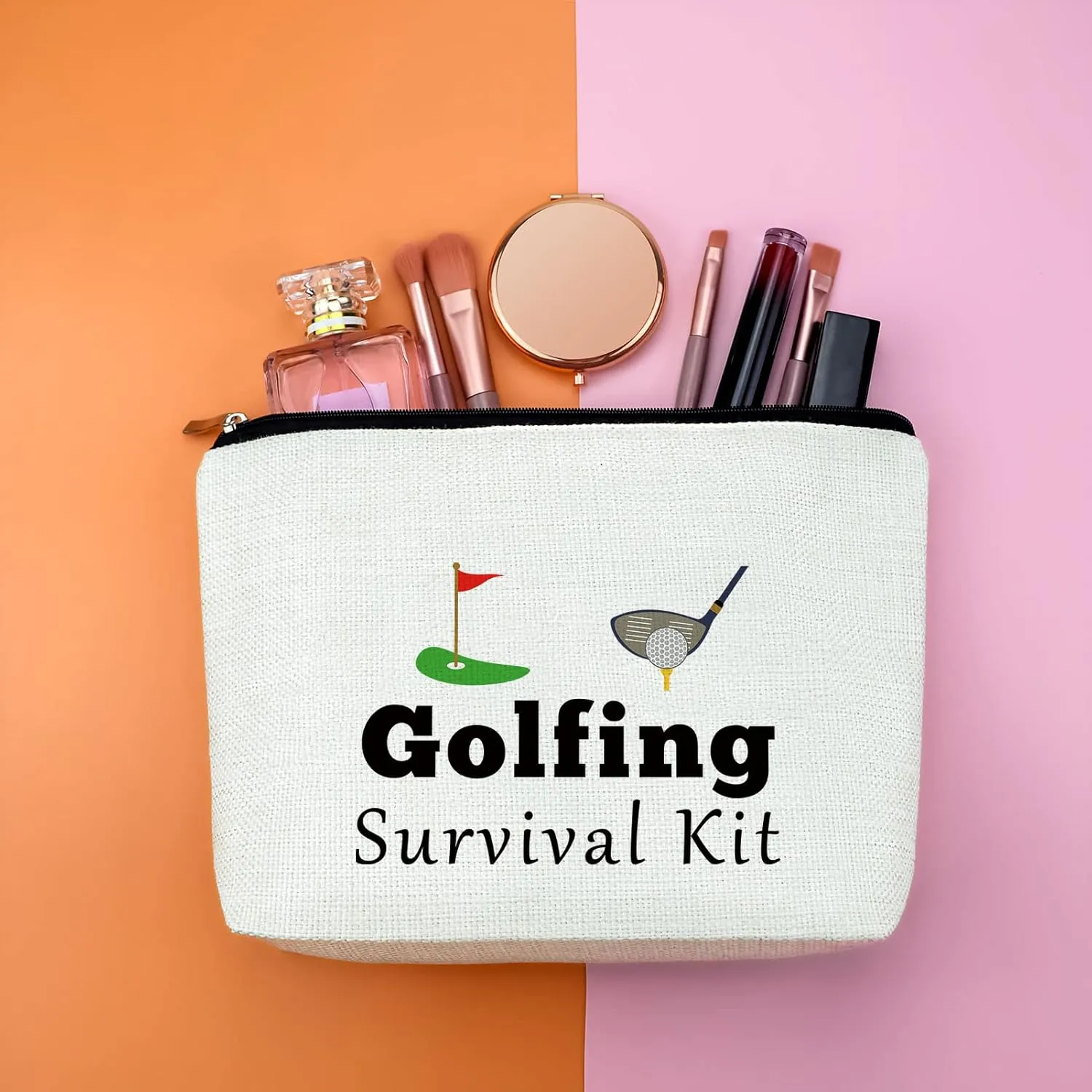 Golf Gifts for Women Golf Makeup Bag Gifts for Golf Lover Golfer Cosmetic Bags Golf Player Golf Team Gifts Travel Cosmetic Pouch for Friends Golfer Makeup Pouch Zipper Bag Christmas Birthday Present