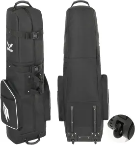 Golf Travel Bag for Airlines with Wheels, Lockable Zipper and Shoes Compartment, Soft-Sided Golf Club Travel Bag for Airline, Wear-Resistant Waterproof 900D Polyester Oxford