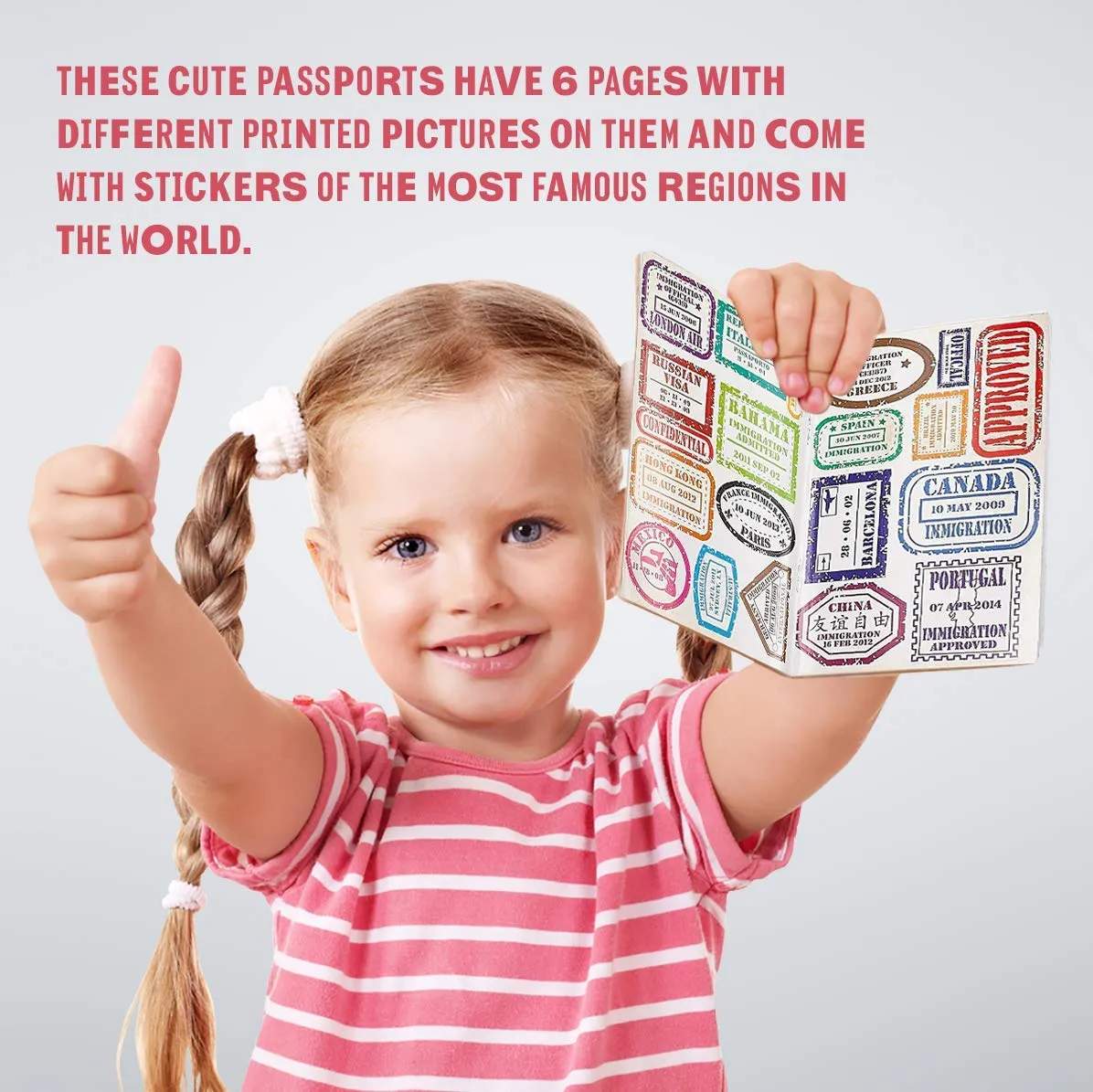 Kicko Passport Sticker Book For Boys And Girls - 12 Pack Pad Of Famous Places