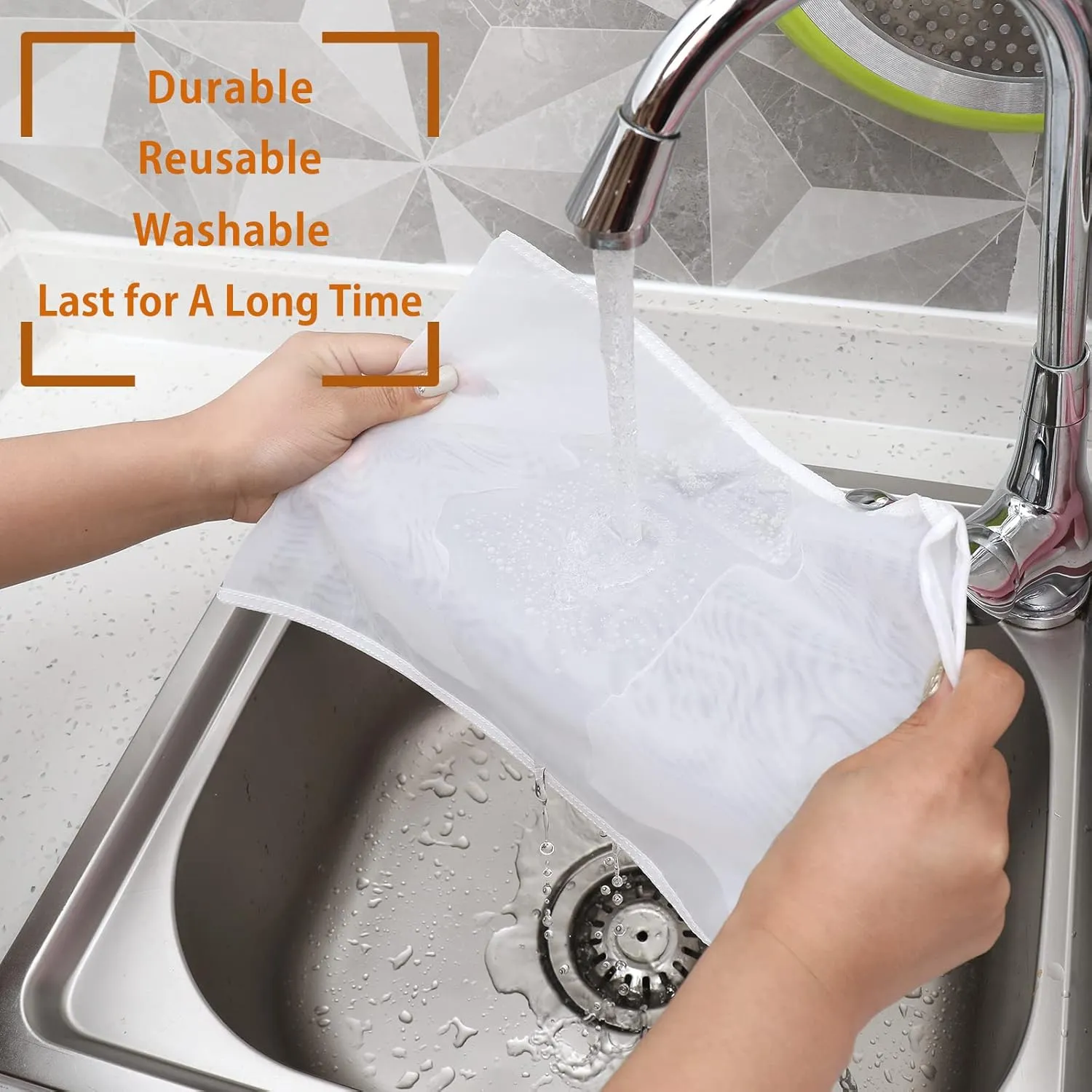 Kimmama 4 Pack Nut Milk Bag, Food Grade Nylon Strainer, 7.9 x 11.8 inch Cheese Cloth Bag for Straining Fruit Juice, Tofu, Almond, Coffee, Yogurt and Soup