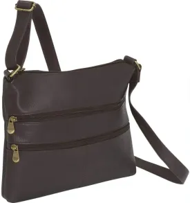 Le Donne Leather Two-Zip Crossbody Bag, Full-Grain Colombian Vaquetta Leather