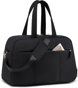 LOVEVOOK Travel Duffel, Gym Bag for Women with Shoe Compartment, Carry On Weekender with Wet Pocket, Water Resistant Puffer Bag for Sports