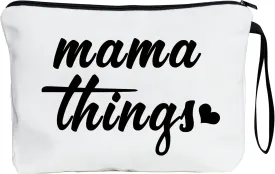 METALPHA Cute Makeup Bag for Mom Zipper Canvas Make Up Bag Gifts for Mom Large Pencil Pouch Bag with Wrist Strap, Mama Things Cosmetic Bags Makeup Pouch