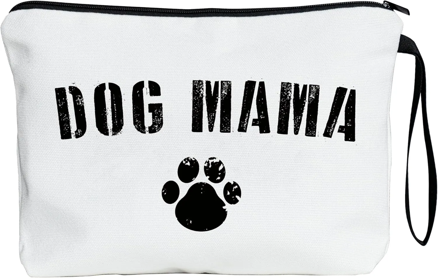METALPHA Dog Mom Makeup Bag for Purse Zipper Canvas Make Up Bag Large Pencil Pouch Bag with Wrist Strap, Dog Lovers Cosmetic Bags Makeup Pouch