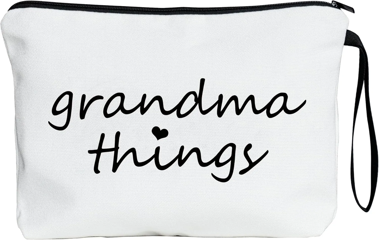 METALPHA Makeup Bag for Grandma Zipper Canvas Make Up Bag Grandma Gifts Large Pencil Pouch Bag with Wrist Strap, Grandmother Gift Cosmetic Bags Makeup Pouch