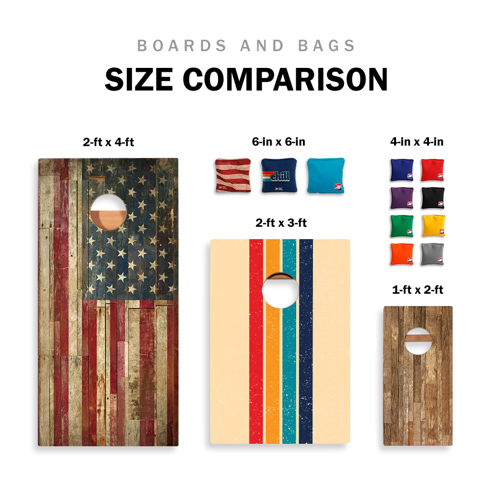 Natural & Gray Wood Triangle Backyard 1200 Cornhole Boards