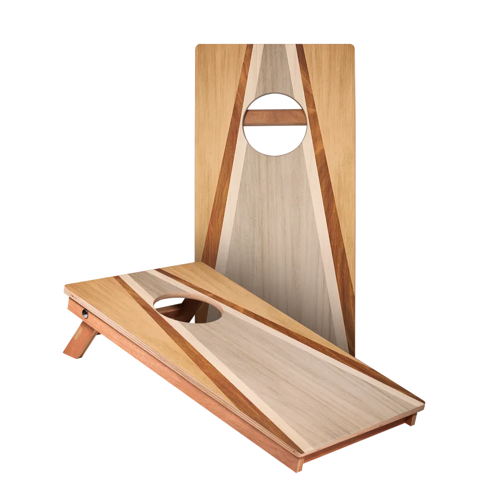 Natural & Gray Wood Triangle Backyard 1200 Cornhole Boards