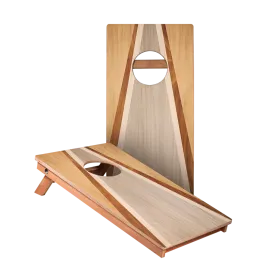 Natural & Gray Wood Triangle Backyard 1200 Cornhole Boards