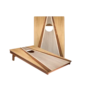 Natural & Gray Wood Triangle Backyard 2300 Cornhole Boards