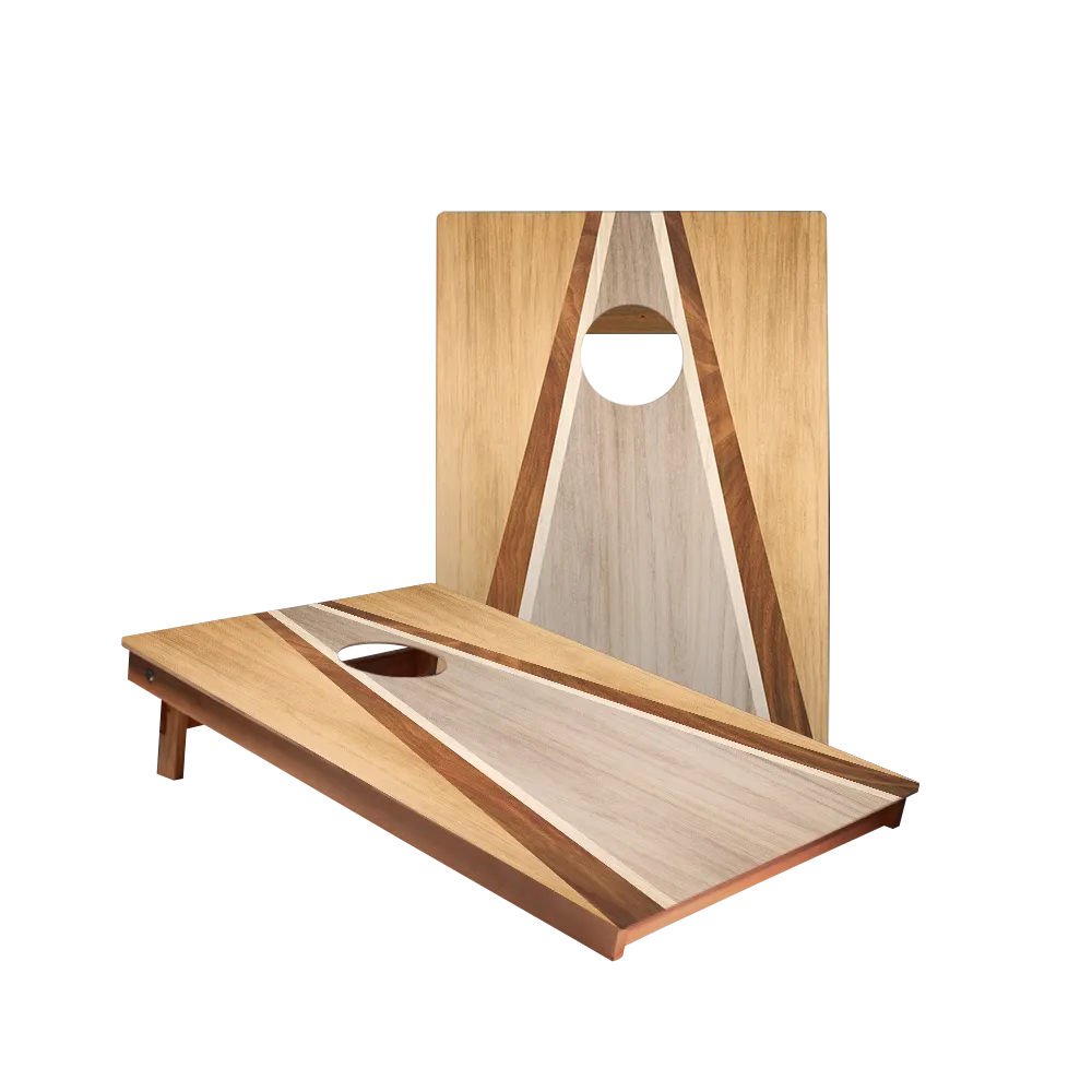 Natural & Gray Wood Triangle Backyard 2300 Cornhole Boards