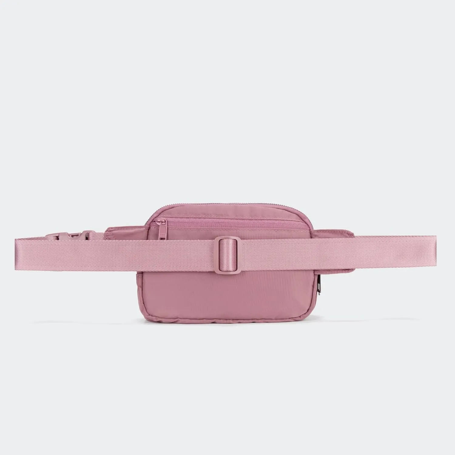 Pander Everywhere Belt Bag for Women, 5 Zipper Pockets Nylon Crossbody Fanny Pack Purse (Dune Pink)