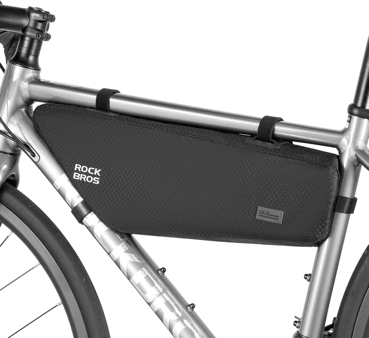 ROCKBROS Bike Frame Bag 2.9L Large Capacity Bike Storage Bag Waterproof Under Top Tube Bike BagNarrow Edge Bike Pouch for Mountain & Road Bike
