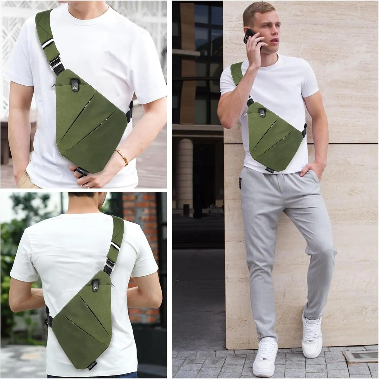 Sling Bag for Women Men, Anti Theft Travel Bag Crossbody Bags for Women Men Flex Bag for Outdoor Sport Casual Hiking Running