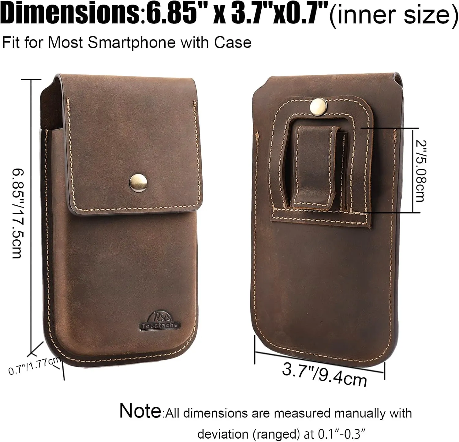 Topstache Leather Phone Holster for Belt,Flip Cell Phone Case with Belt Clip for S22 Ultra,S22 Plus,S22, Pouch for iPhone 14/13 Pro Max, Universal Smartphone Sheath