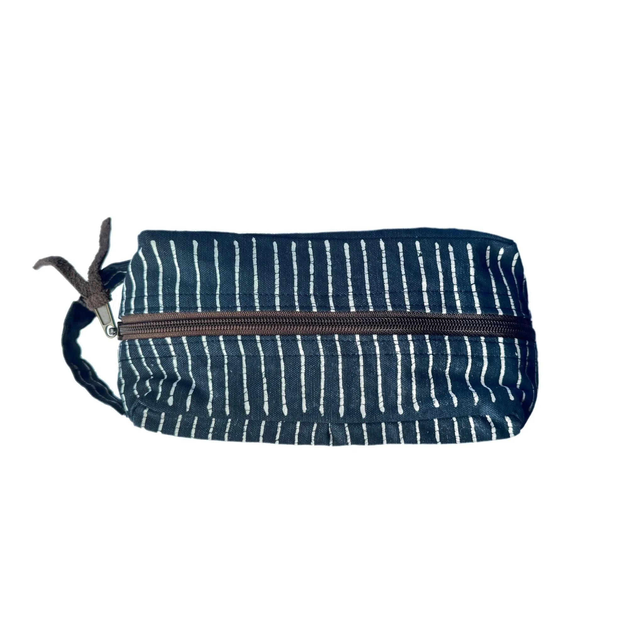 Tribal Cloth Indigo Blue Rake Travel Pouch