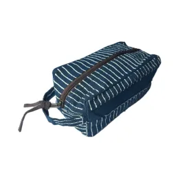 Tribal Cloth Indigo Blue Rake Travel Pouch